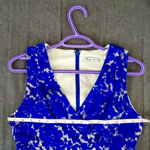 ELIZA J Party/Event Fit-n-Flare Blue Dress - Picture 5 of 5